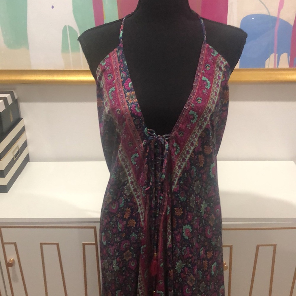 Silk Floral Maxi Dress - One Size - Picture 2 of 8